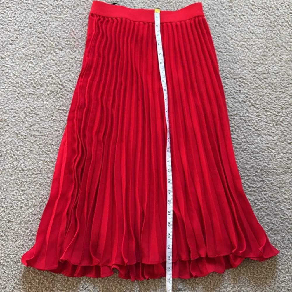 Kate Kasin High Waist Pleated A-line Swing cocktail party Midi Skirt XS - Picture 5 of 9